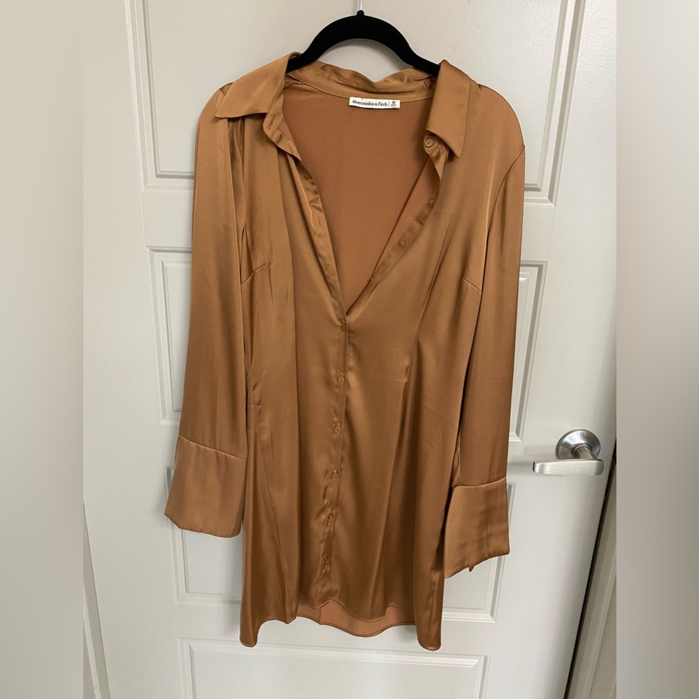 Abercrombie and Fitch satin button up dress